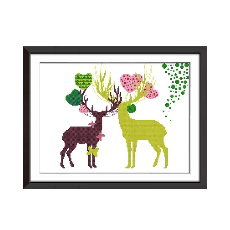 

Набор для вышивки крестиком, абстрактная живопись с оленем, animal18ct 14ct 11ct, печать, вышивка, «сделай сам», ручная работа