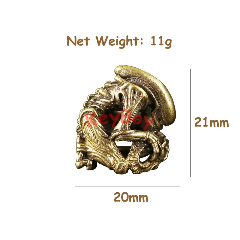 Винтажный латунный брелок с подвеской в виде инопланетянина монстра