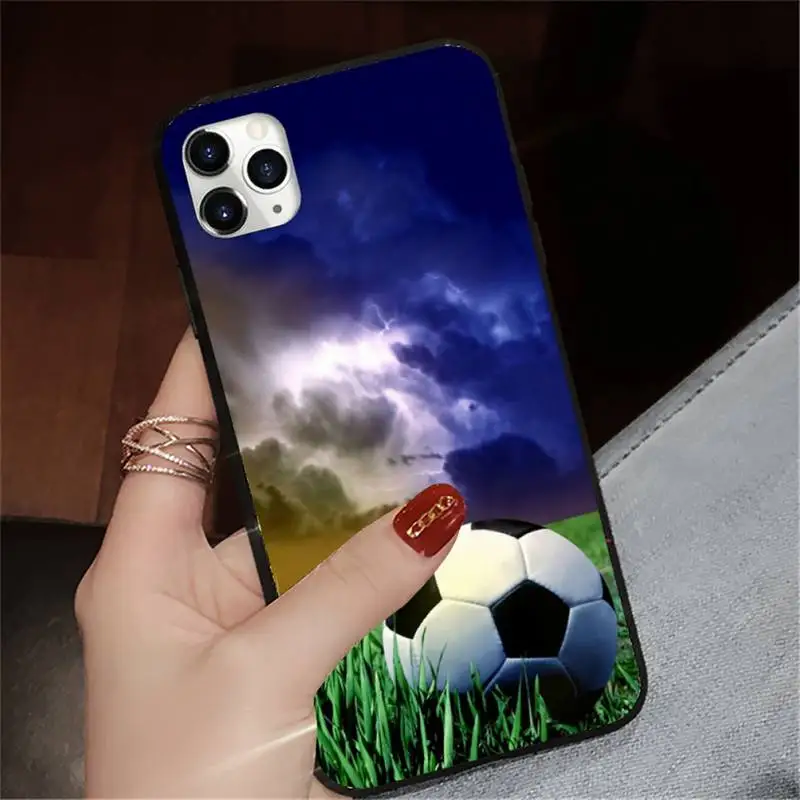 

Football Soccer ball fire Phone Case for iPhone 11 12 pro XS MAX 8 7 6 6S Plus X 5S SE 2020 XR