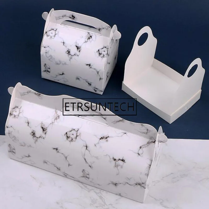 100 шт. Модная элегантная коробка для торта в мраморную полоску пудинг Сырная