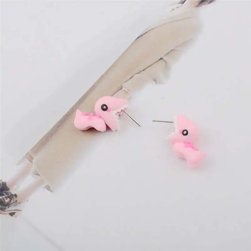 Imixlot серьги-гвоздики из мягкой глины в виде динозавра сделай сам Реалистичные 3D