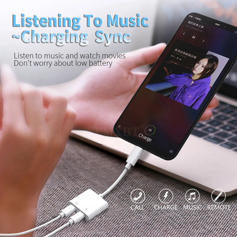 2 in 1 USB Type C Adapter Earphone Connector Splitter For Huawei P40 P30 Xiaomi 11 10 Redmi Mobile Phone USBC Charging Converter | Мобильные