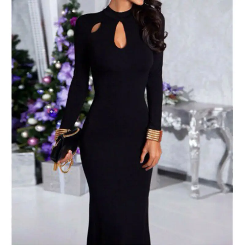 Осень 2019 модное женское однотонное платье женские облегающие платья с вырезами