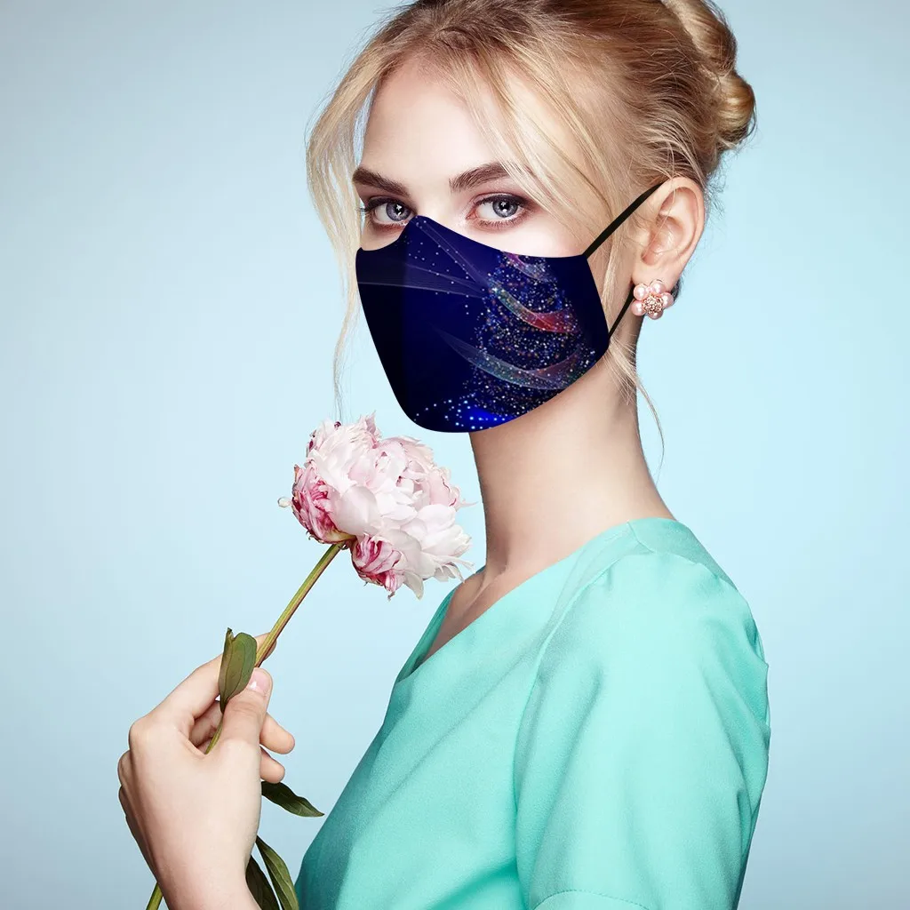 

Christmas Masks Adults Outdoor Dustproof Face Mask Fashion Print Mouth Cover Unisex Washable Mascarillad Reutilizables Masque 7