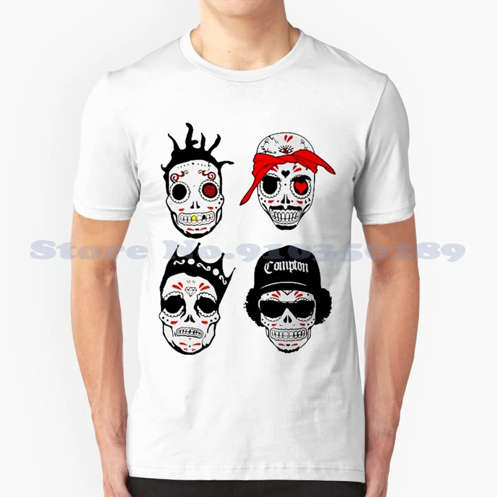 Hhskull 100% хлопок футболка Biggie Eazy E Odb хип-хоп Череп 2Pac известный Большой Известный B I G