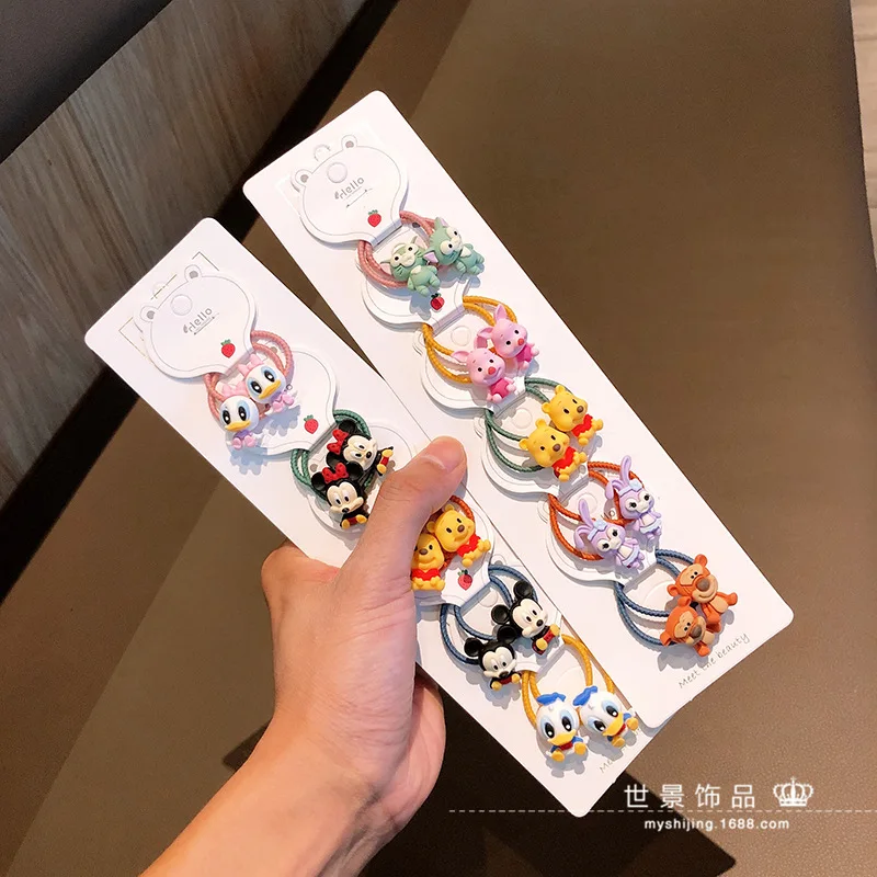 5 шт. Disney для волос аксессуары веревка из мультфильма Микки Маус заколка резинка