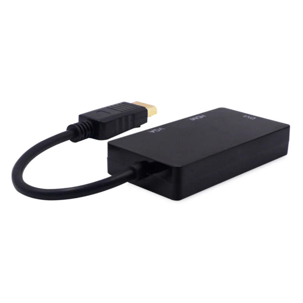 3 в 1 Displayport DP Male To HDMI/DVI/VGA Женский адаптер конвертер кабель 1080P передает аудио и