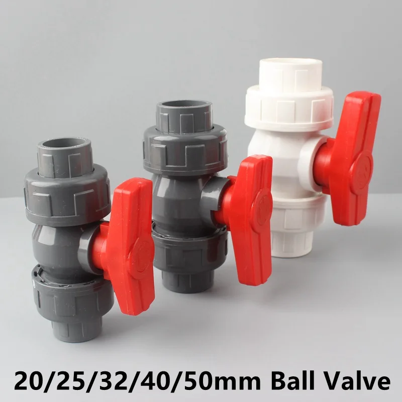 

Шаровой клапан из ПВХ для садовых труб, фитинги для шлангов для полива сада и аквариума, аксессуары для шлангов, 20/25/32/40/50 мм