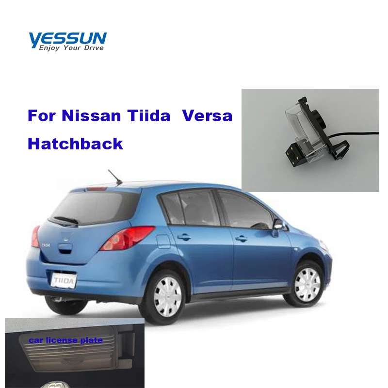 

Камера заднего вида для Nissan Tiida Versa Hatchback, камера заднего вида с ночным обзором, CCD, крепление для номерного знака/корпуса