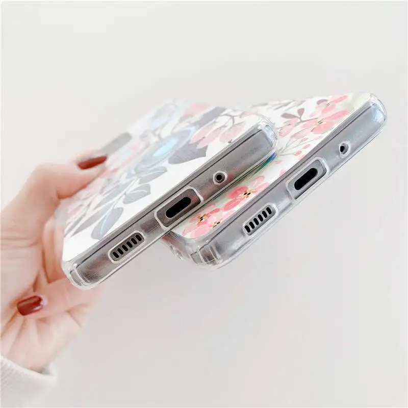 

For Samsung Galaxy A 42 M10 50 51 Mobile Phone Case Note Pro Protective Cover 24H Imd Laser Flower Tpu Lite S 10 20 21 30 Ultra