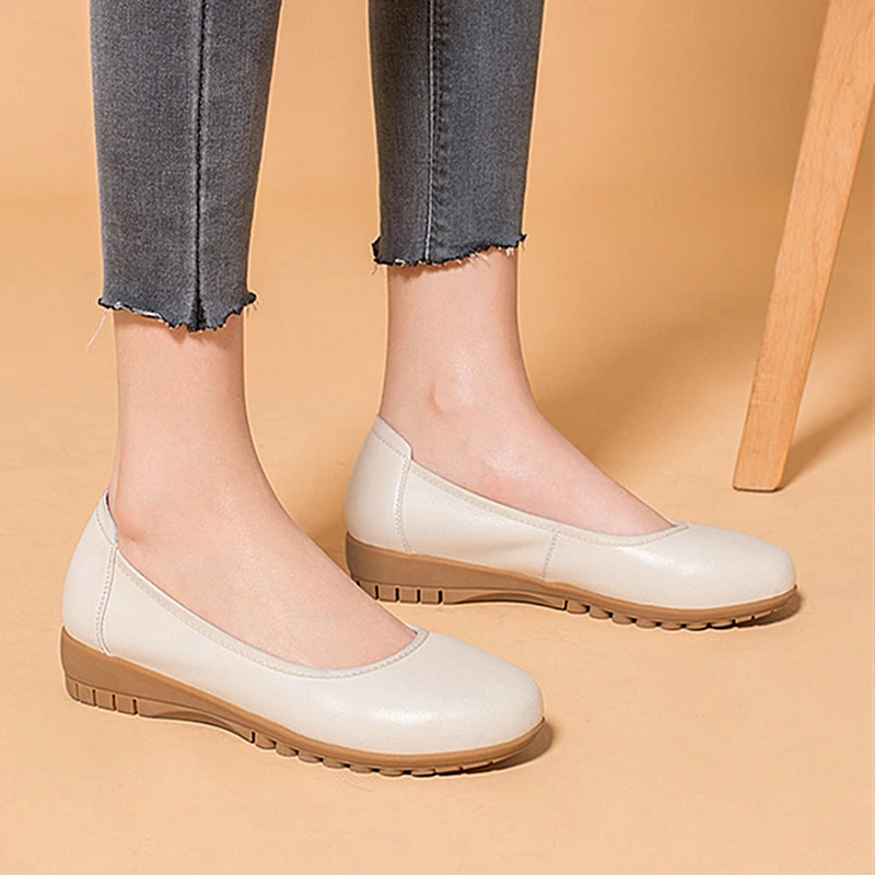 Мокасины DONGNANFENG женские из натуральной кожи туфли на плоской подошве без