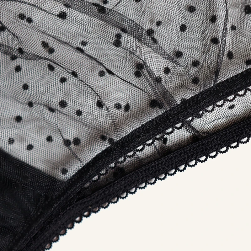 

Ladies New Bras Set Polka-Dot Sling Sexy Lingeries Lace Three-Point Sexy Suit Comfortable Underwears