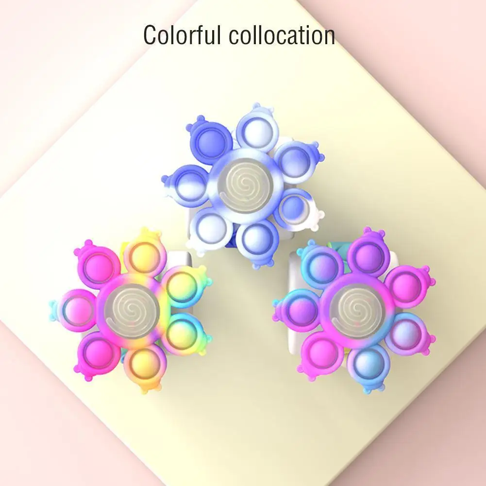 

Creativity Funny Push Bubble Dimple Fidget Toys For Children And Adult Anti Stress Toy Kids Night Luminous Rotating As A Gift