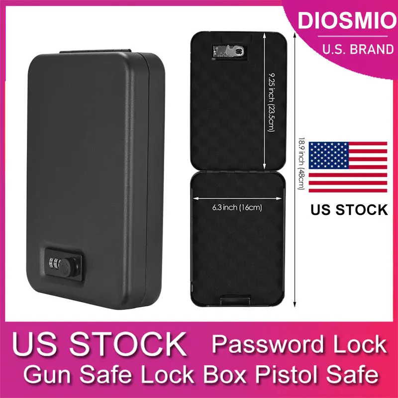 

Сейф для пистолета DIOSMIO с кодовым замком, сейф для паспорта, денег, для дома, офиса, путешествий, в наличии на складе в США