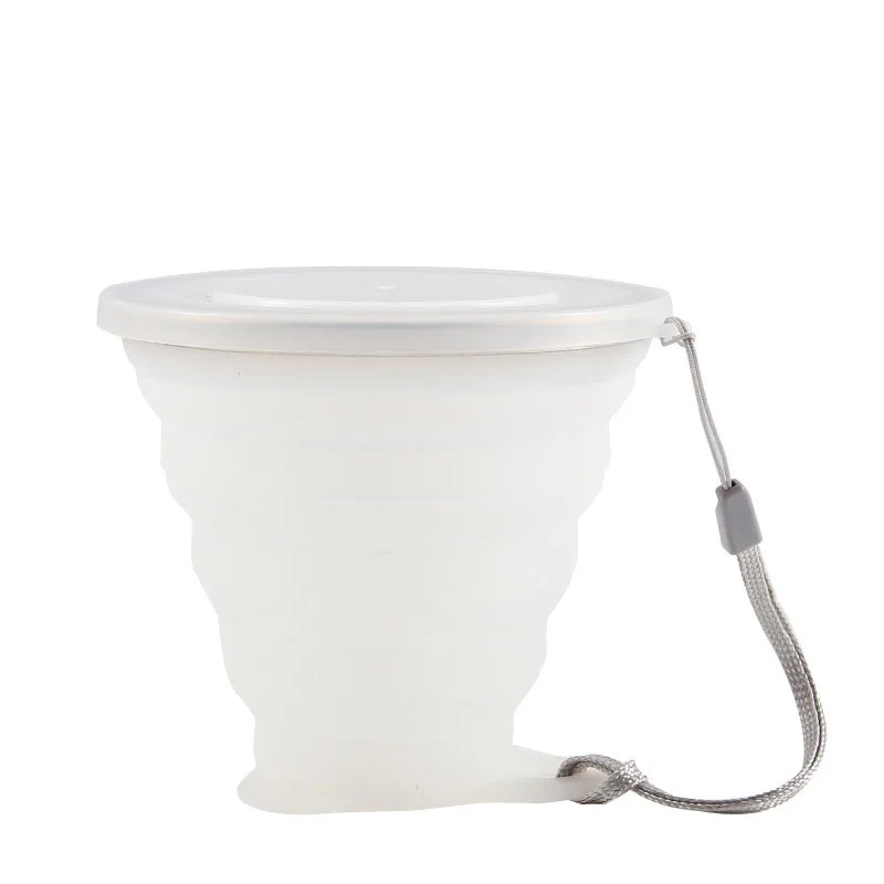 Портативные складные чашки 270 мл пищевые для воды силиконовые цветные выдвижные