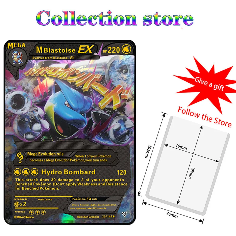 

New Anime Pokemon Card Battle Metal Card GX EX Series Golden Card Collection toys Game Collection Cards for Children Gift