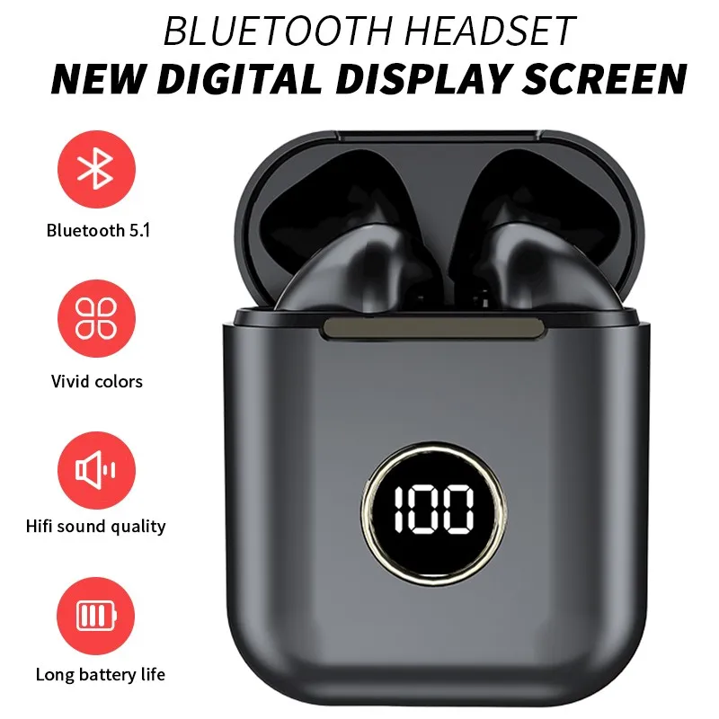 

New Bluetooth Headphones Stereo True Wireless Headphone Eadbuds In Ear Bluetooth Headset Sports Earphone For Mobile Phone