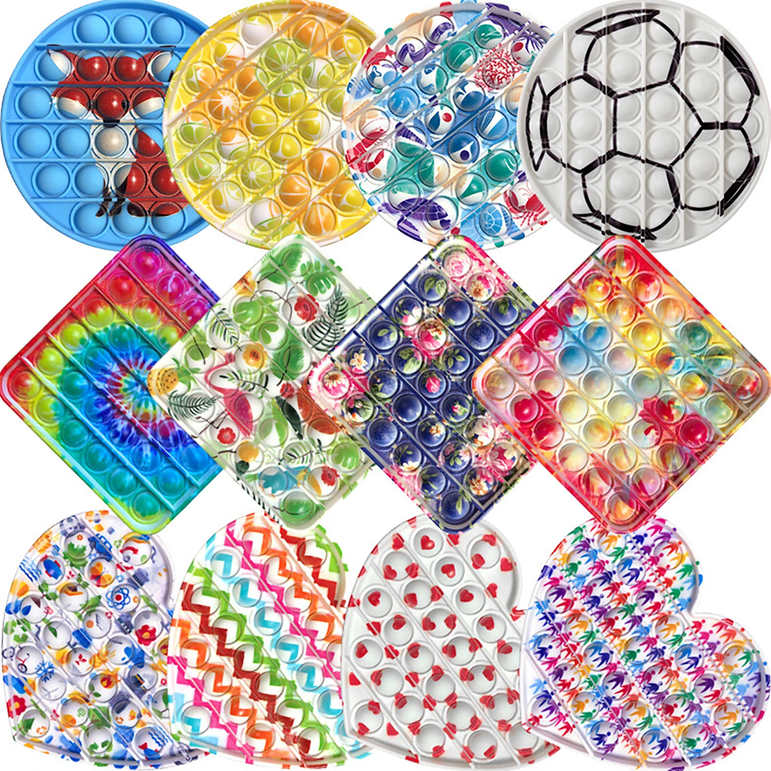 

Pop It Fidget Toys Kawaii Antistress Squishy Finger Press Bubble Simple Dimple Popit Stress Relief Decompression Toy for Kids