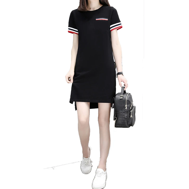 

2009 New Loose Large Size Long Flower Skirt Dress with Short Front and Back Temperament Mid-long Type Skirt in Summer