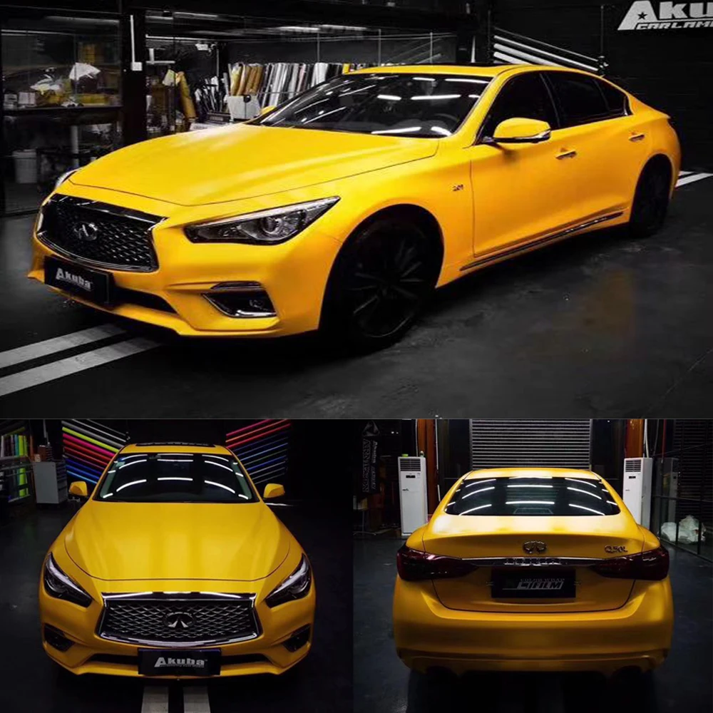 152 см * 5 м желтая фотопленка наклейка без пузырьков пленка для автомобиля |