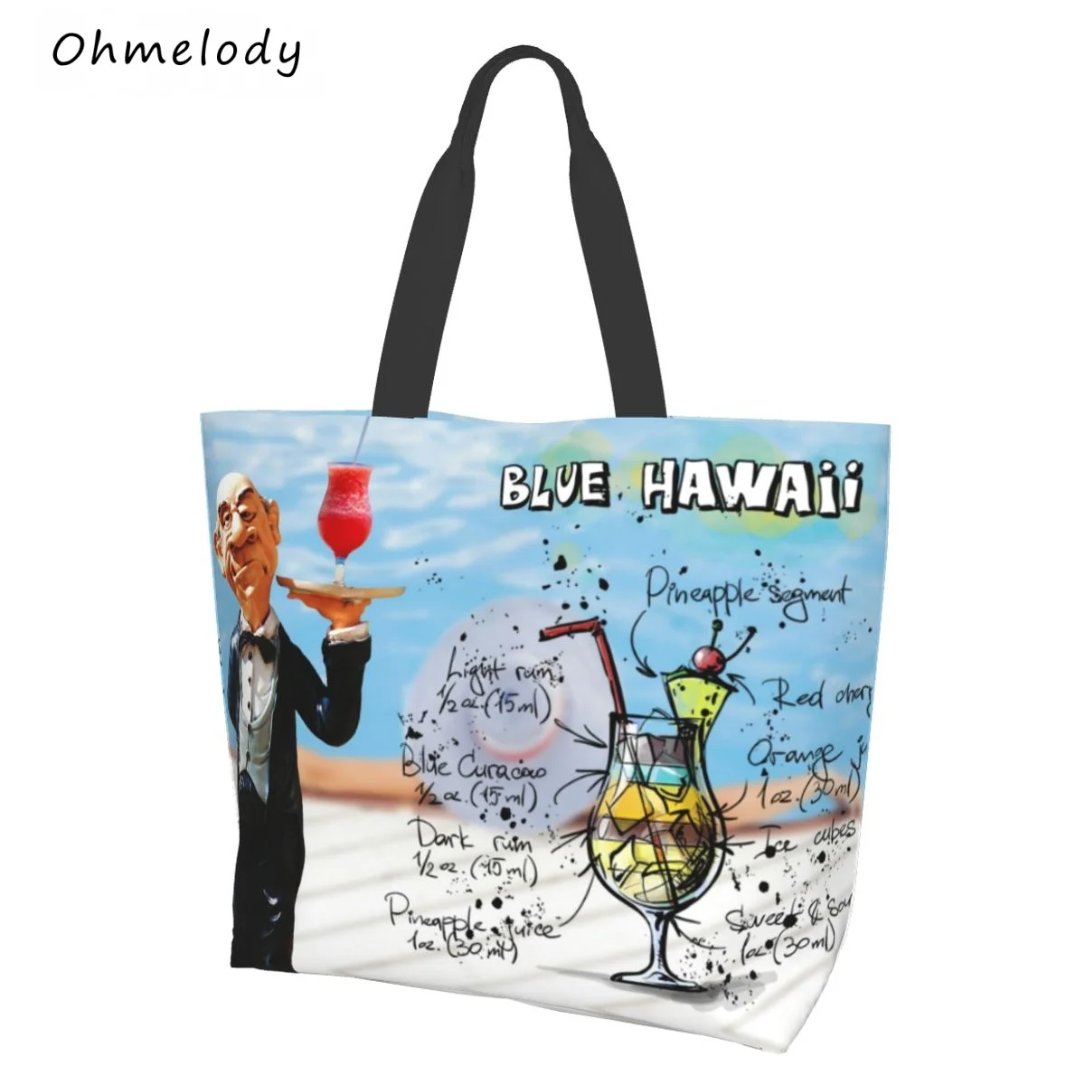 

Blue Hawaii Style Women's Beach Bags Large Capacity Shoulder Handbags Ladies Shopping Totes Travelling Totes Bag Summer 2021