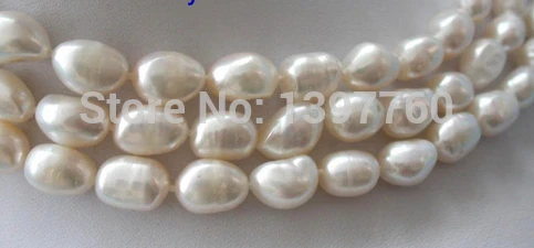 Miss charm Jew.64 stunning 3rows 13mm baroque white freshwater pearls necklace | Украшения и аксессуары