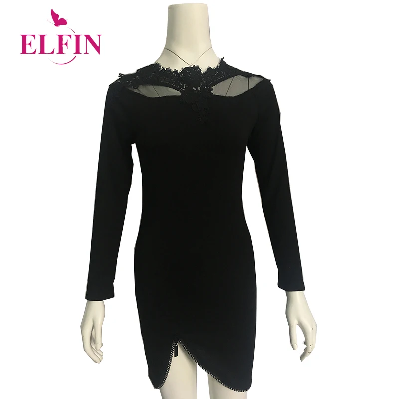 Черного цвета женские платья Сакура вечерние ночной стороне Разделение на