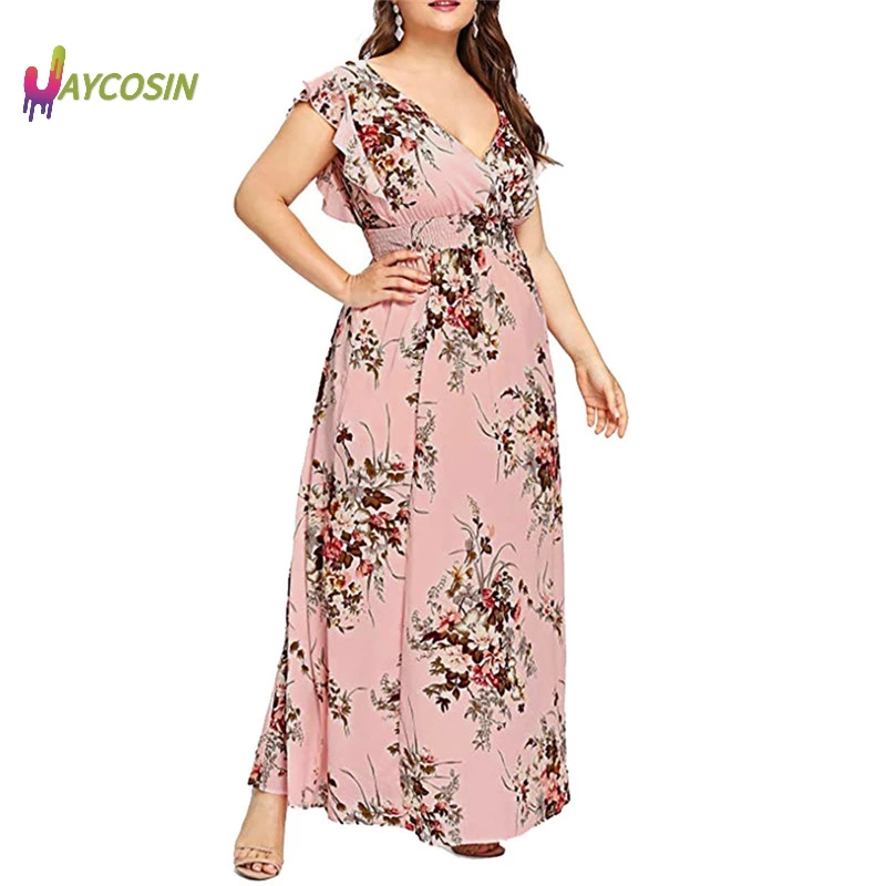 Jaycosin женское летнее платье с v образным вырезом богемное без рукавов цветочным