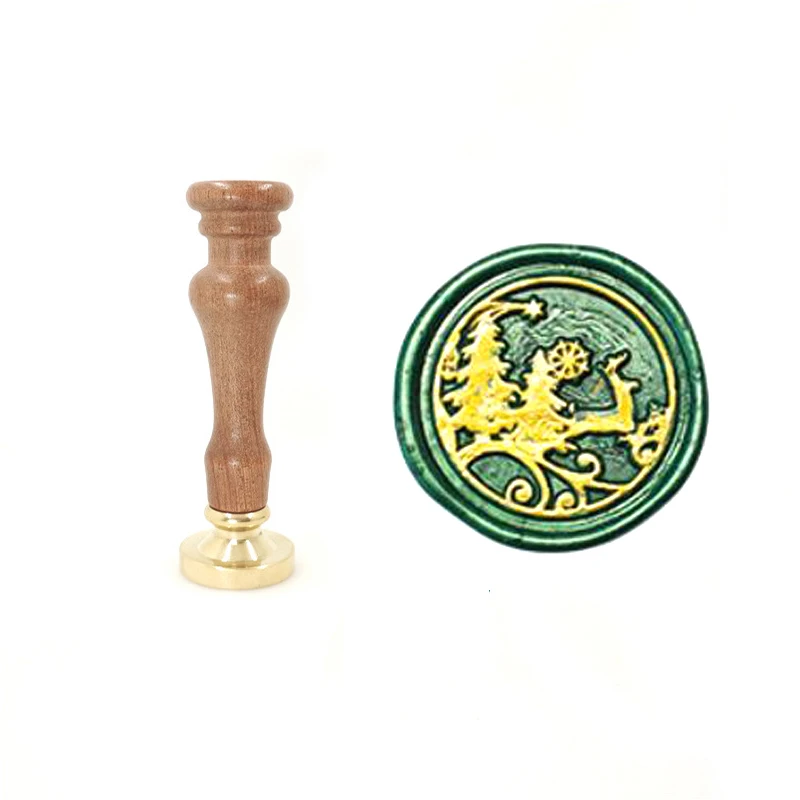 

Vintage Christmas Deer wax seal Metal head roman handle,Scrapbooking wax copper stamp,league DIY gift ancient seal stamp13