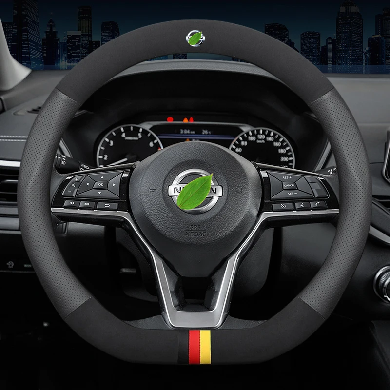 

Car Steering Wheel Cover Leather For Nissan Almera X-Trail Grand Livina Navara Serena March Teana C27 Qashqai Terra Accessories