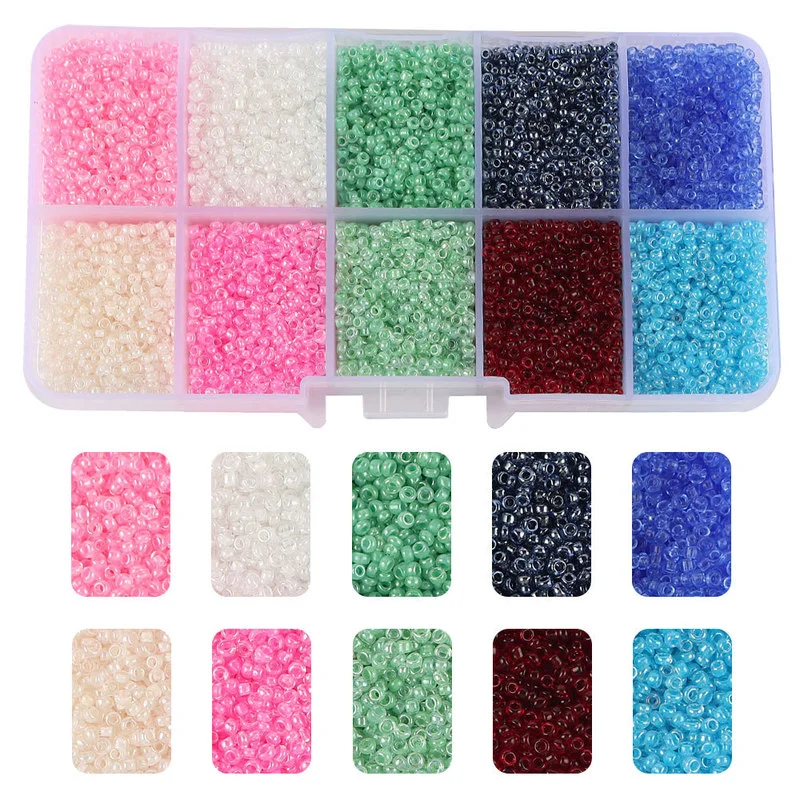 

New 2mm Handmade Glass Beads Kit Colorful Mini Beads Toy for Making Jewelry Necklaces Bracelets Bijouterie DIY Craft Glass Beads