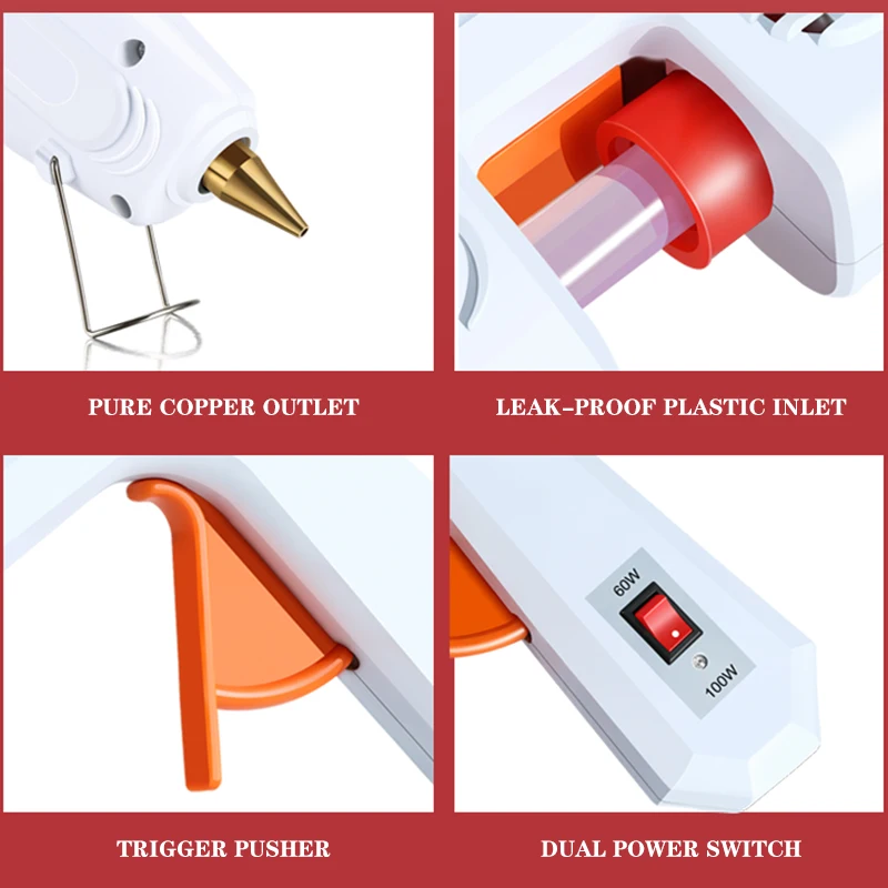 

40W/80W/100W Professional High Temp Hot Melt Glue Gun Graft Repair Heat Gun Pneumatic DIY Tools Hot Glue Gun Power Tool
