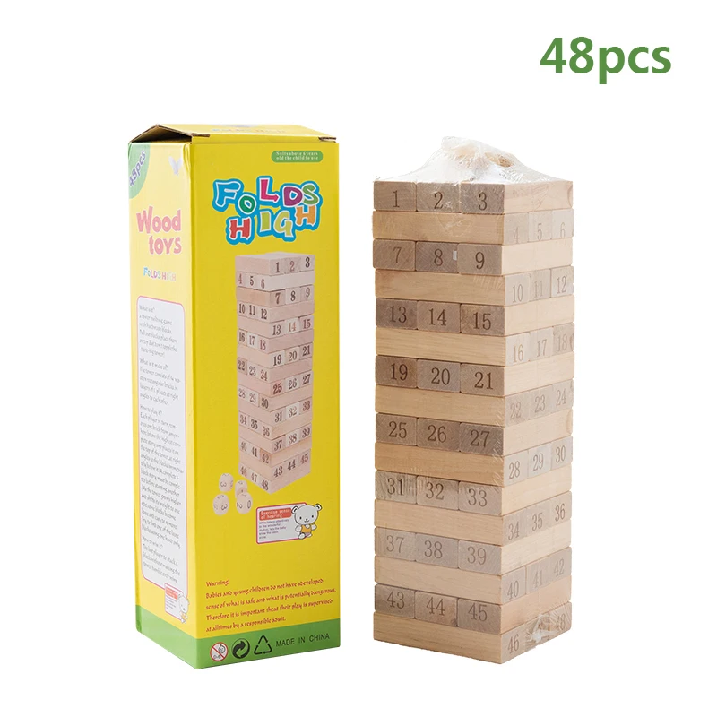 

Деревянная Штабелируемая башня-кубики Монтессори, Обучающие игрушки, игра для детей, деревянная цифровая Дженга, строительные блоки, игруш...