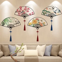 chinese style fan wall stickers home office decor mural living room bedroom tv backdrop wall decals aesthetic room decor art