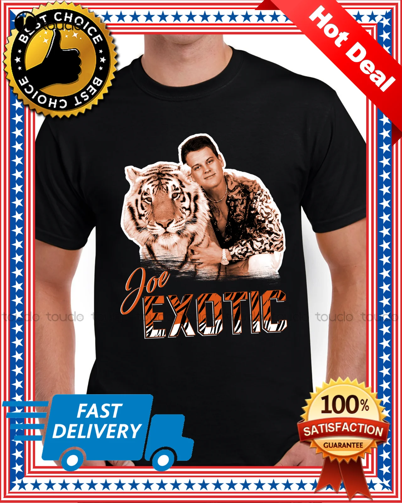 

Joe Burrow Joe Exotic Tigers King T-Shirt Regular Size S-5XL workout shirts for women