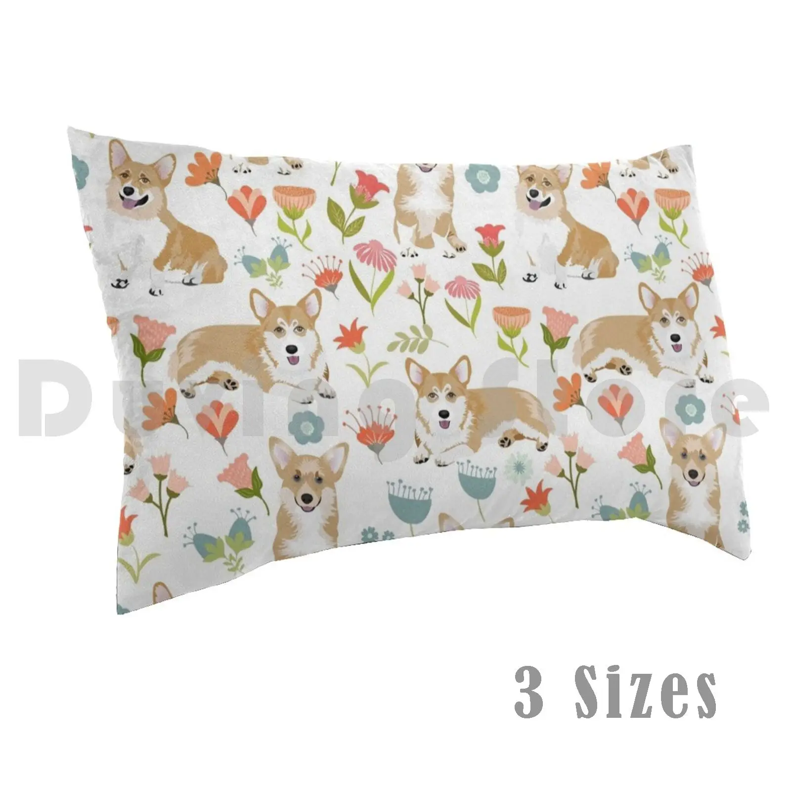 

Cute Summer Corgi Flower Pattern Pillow Case DIY 40x60 Dog Cute Animal Pet Corgi Happy Puppy Funny Canine