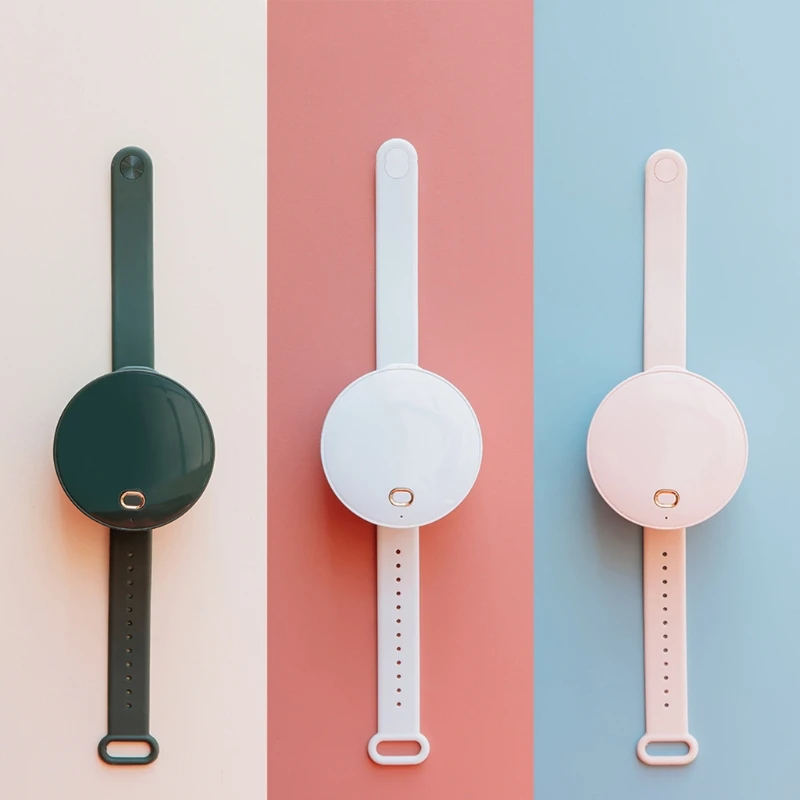 

Portable Wrist Fan Mirror Leafless USB Rechargeable 3 Speed Adjustable Air Cooler Handheld Personal Cooling