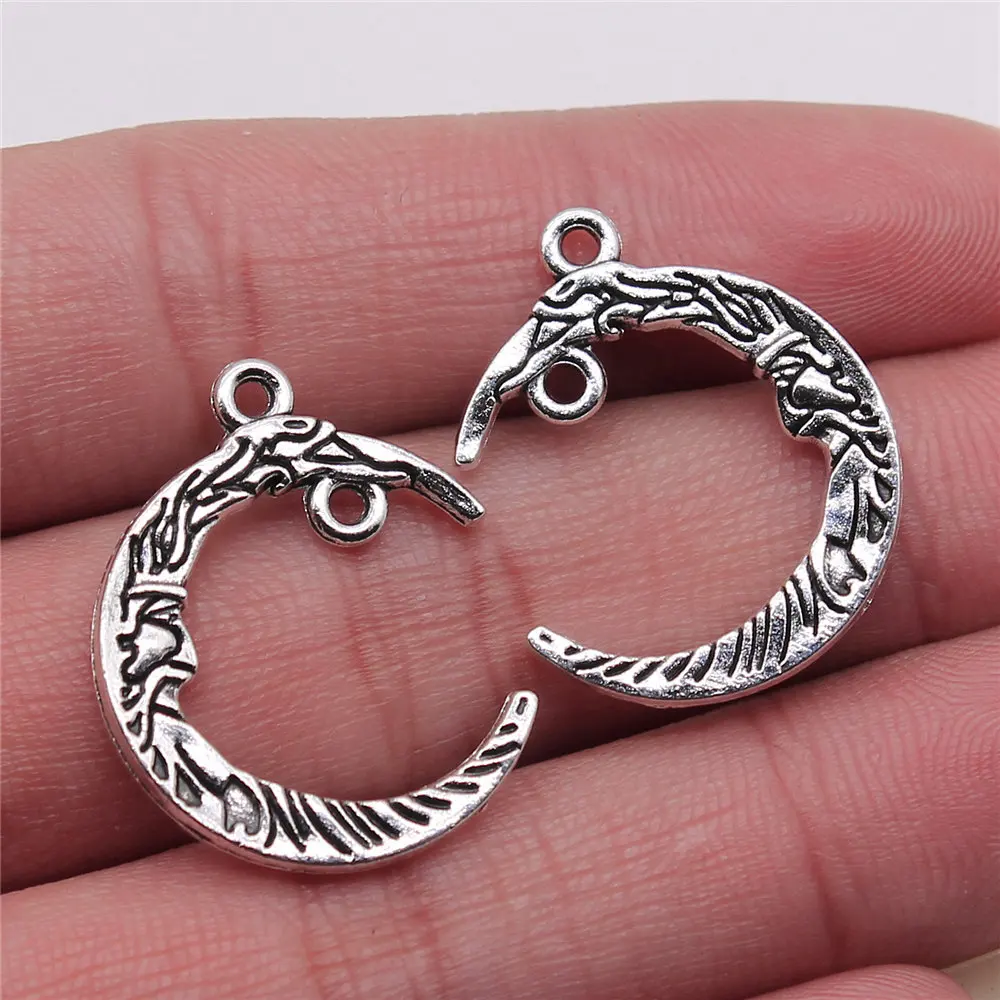 

Charms For Jewelry Making 1pcs Moon Connector Charms 21x26mm