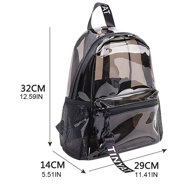 

Women Girls Transparent PVC Backpack Fashion Travel Daypack College Travel School Rucksack