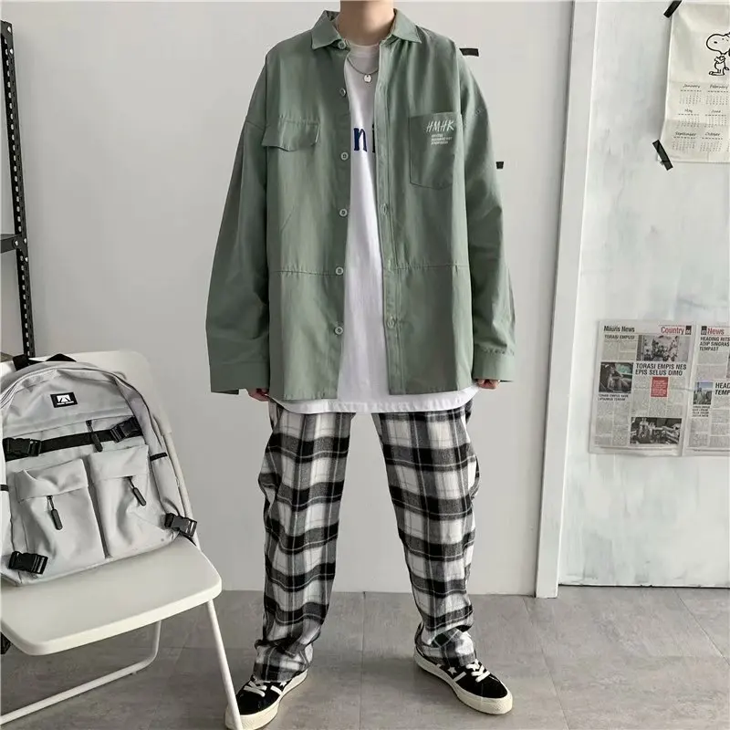 

2021 Spring and Autumn Fashion Long-sleeved Tooling Pocket Shirt Men's Loose Casual Jacket