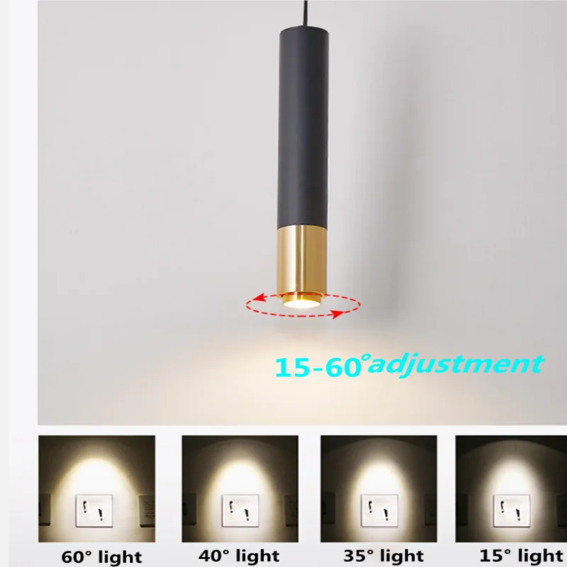 Подвесные светильники с регулируемым фокусом длинные трубчатые декоративный