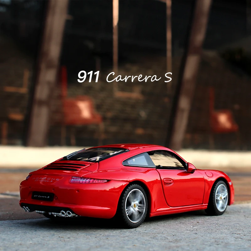 1:24 Porsche 911 Каррерас Красный Автомобильный брелок для автомобильных ключей