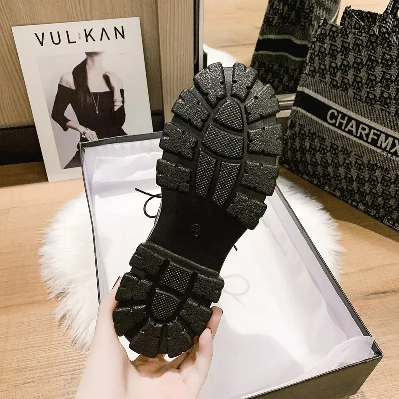 

Winter Colorful High Top Punk Platform Motorcycle Boots Women Lace Up Chunky Heel Martin Boots Botas Mujer Designer Shoes boots