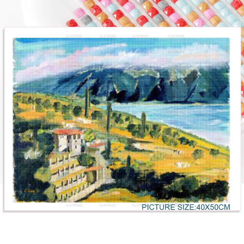 

Modern Style Diy Acrylic Diamond Painting Beautiful Wood Oil Painting Pattern Square Round Furniture Art Deco Frameless Painting