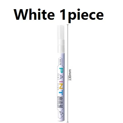 White 1pc Цветная масляная краска, ручка, белый, черный, золотой, мобильная краска, не выцветает, граффити, ручная краска, ed, сделай сам, маркер для шин, ручка, подпись - Цвет: White 1pc