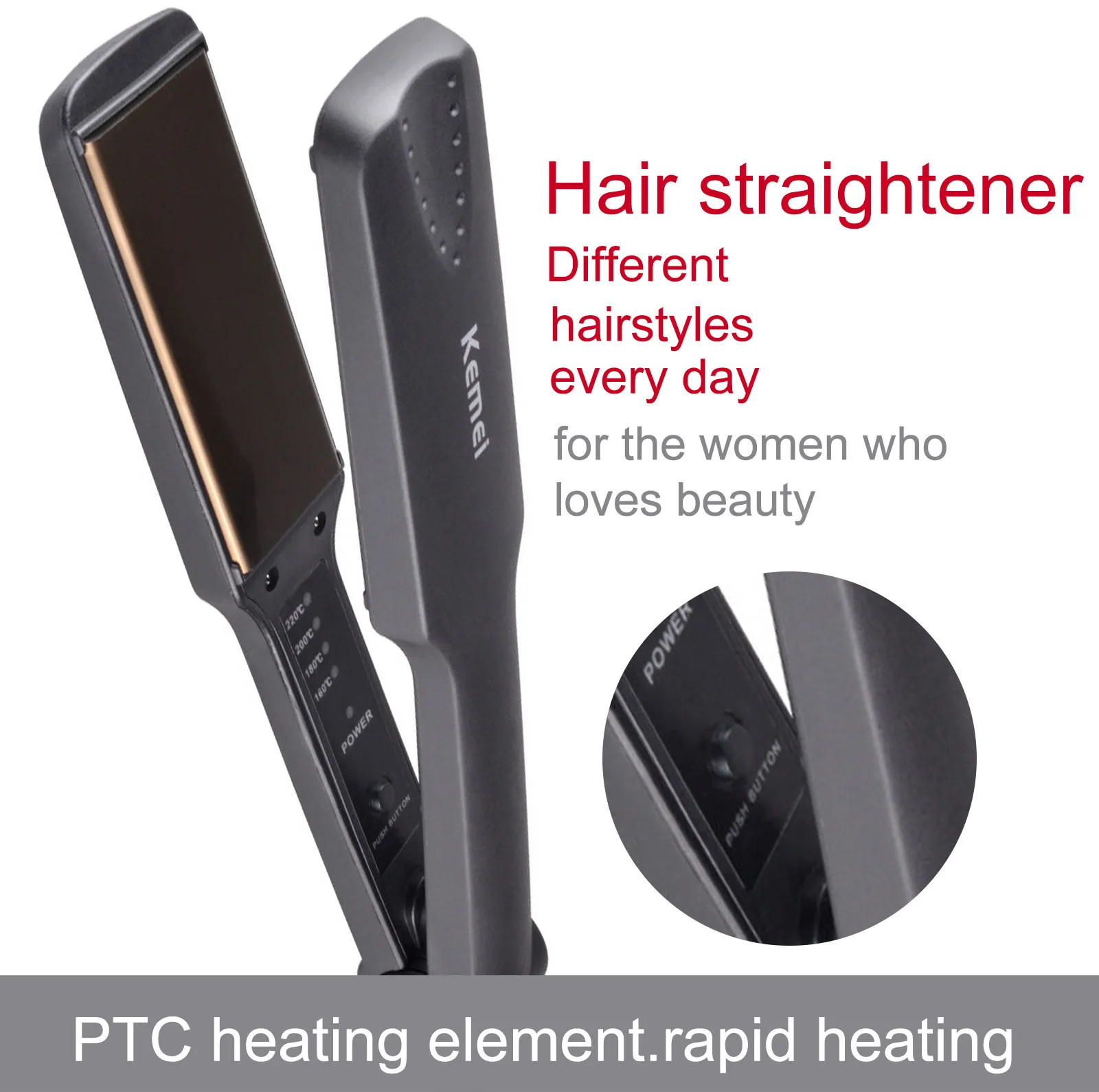 Профессиональный Выпрямитель для волос керамический турмалиновый ионный