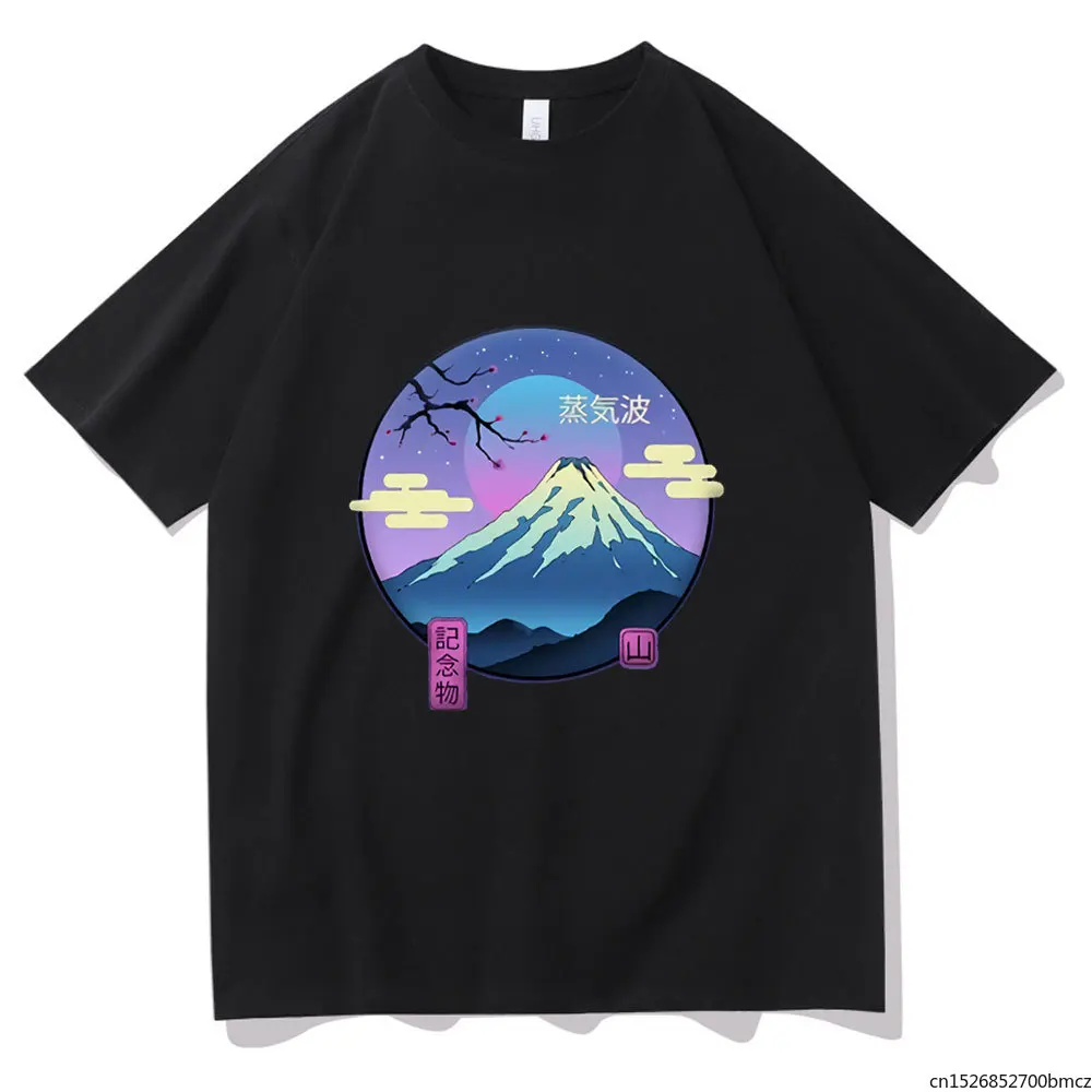 

Mount Fuji Pattern Tshirt Japanese Landscape Harajuku Short Sleeve Tee Women Street Fashion Hip Hop Tops