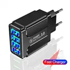 Светящееся быстрое зарядное устройство QC3.0 с 4 USB-портами для ЕССШАВеликобритании