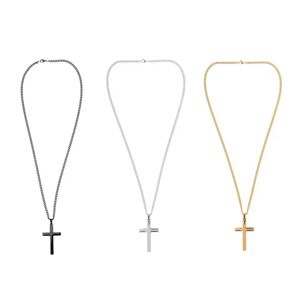 

Cross Crucifix Pendant Chain Necklace for Easter Punk Men Women Jewelry