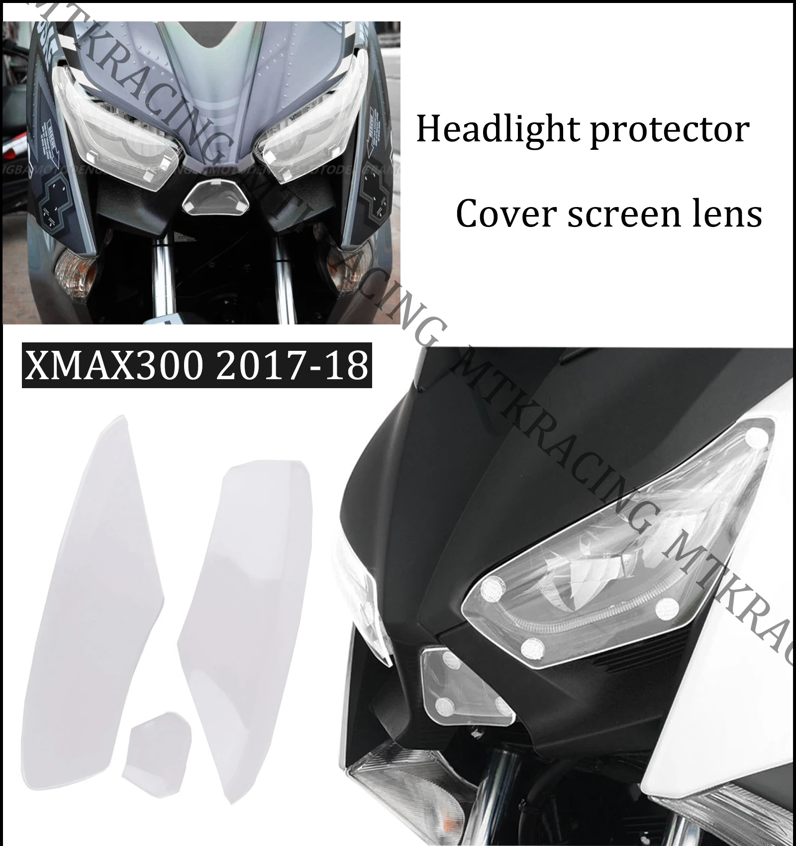 MTKRACING для YAMAHA XMAX 300 250 Защитная крышка фар объектив экрана 2017 2018 2019|headlight cover|yamaha